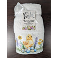 Easter Blessing Beaded Chick Floral Hand Towels Set of 2, 16x28" 100% Cotton