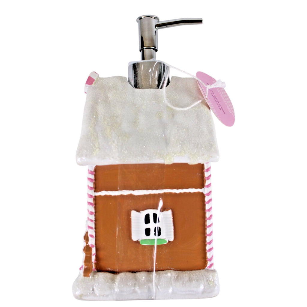 Large Glittery Gingerbread Cookie House Christmas Soap Lotion Dispenser New