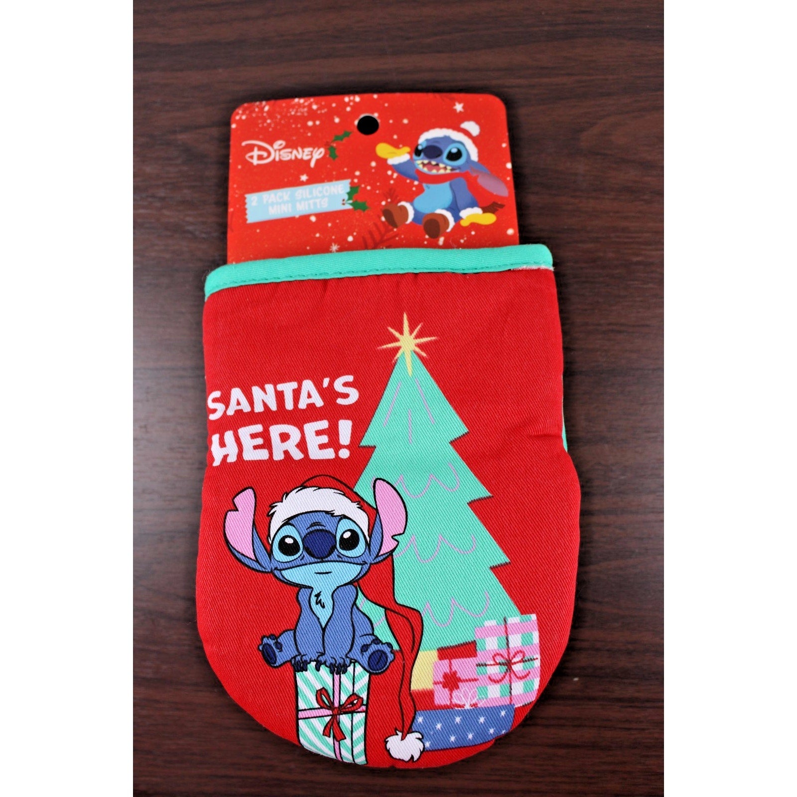 2 Pack Disney Stitch a Christmas fun day Oven Mini Mitts