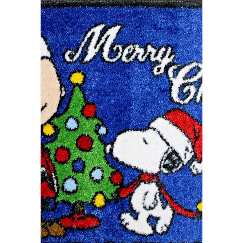 PEANUTS SNOOPY Charlie Brown & Woodstock, MERRY CHRISTMAS Bath accent rug 17x28