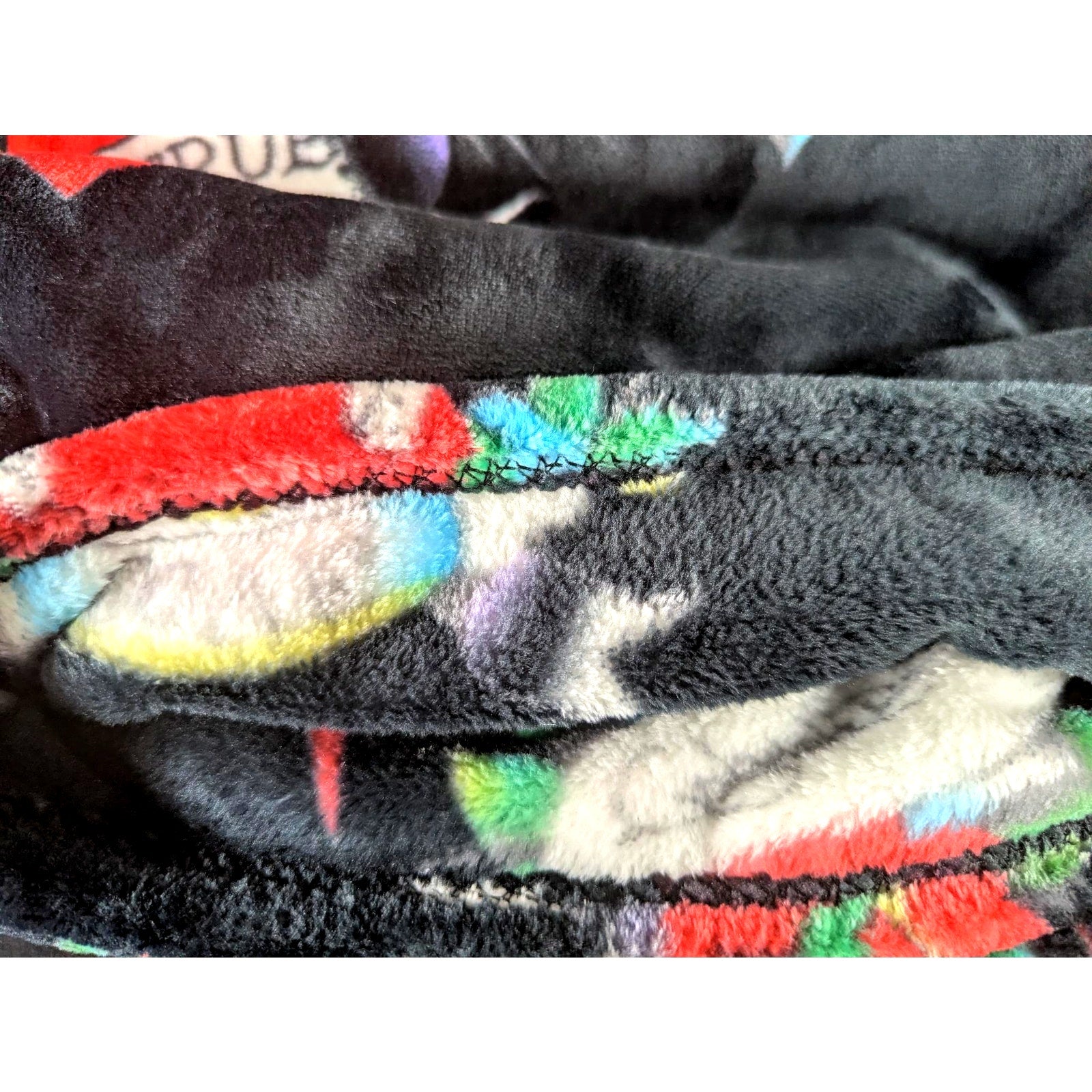 Ed Hardy Plush Throw Blanket Oversized 50X70 Black tattoo Eagle Rose Cozy Soft