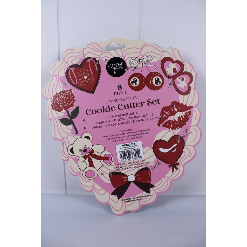 Core Kitchen Mini cookie cutter set stainless steel 8 Piece Valentine's Day