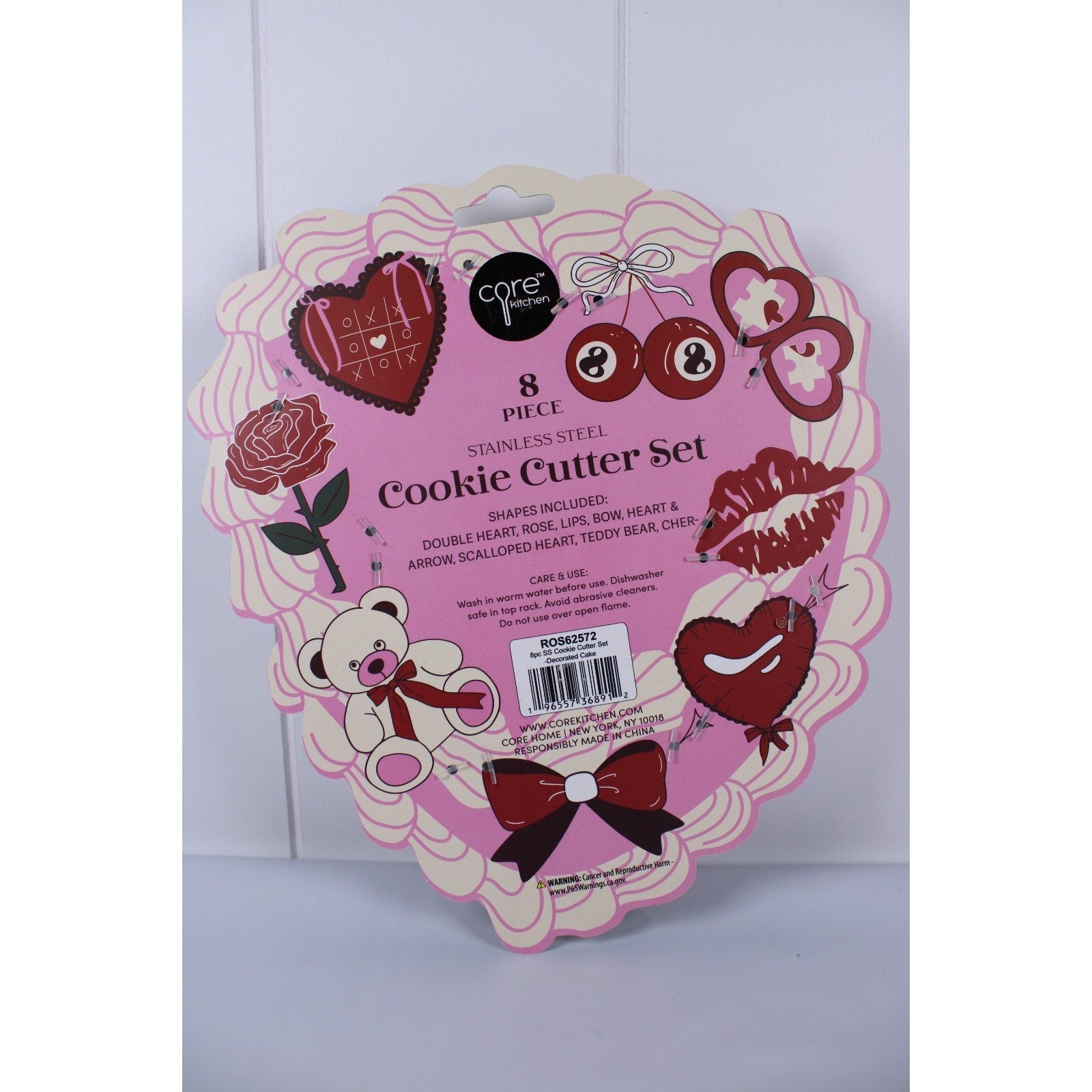 Core Kitchen Mini cookie cutter set stainless steel 8 Piece Valentine's Day