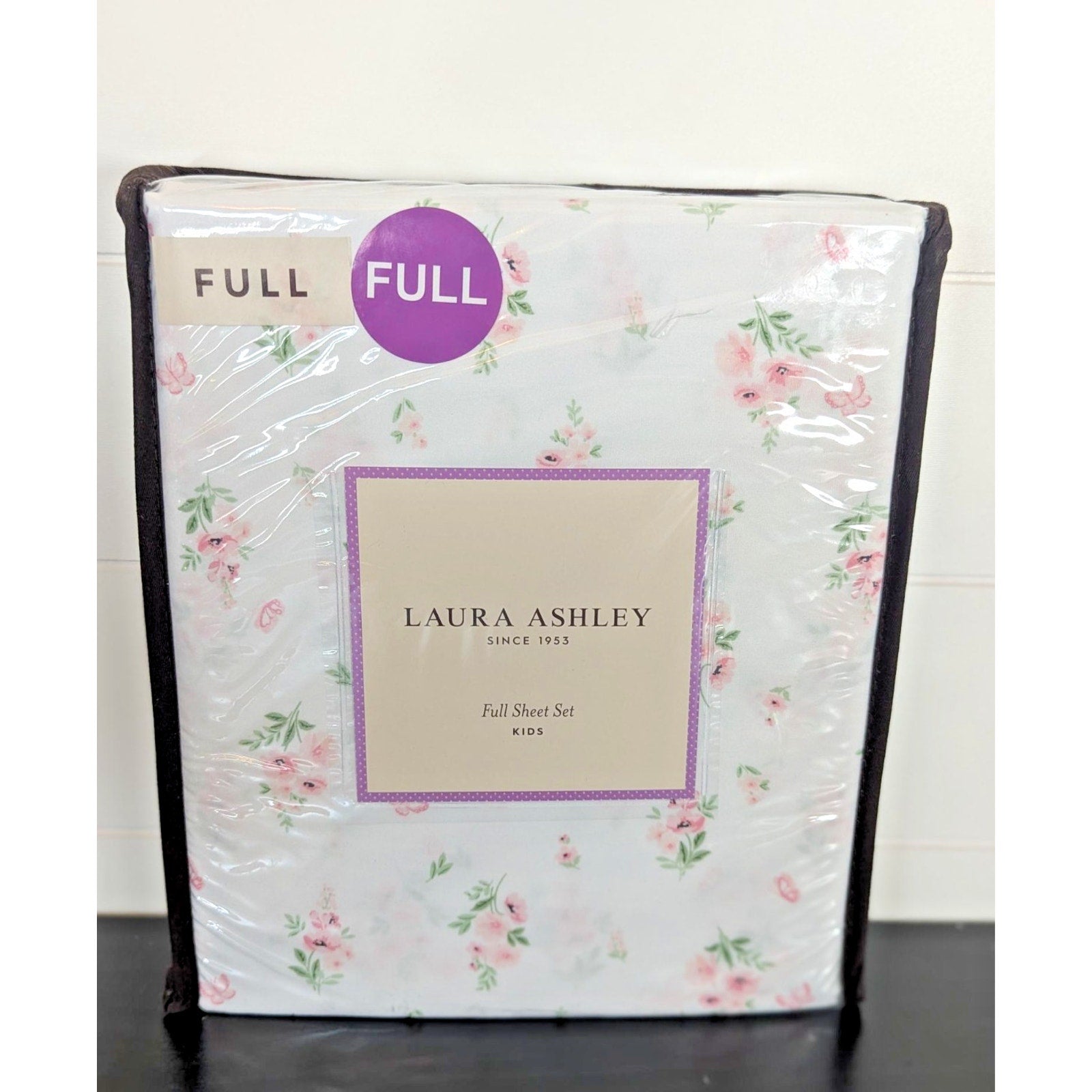 Laura Ashley Spring Flowers Butterflies 3-pc FULL Sheet Set - New