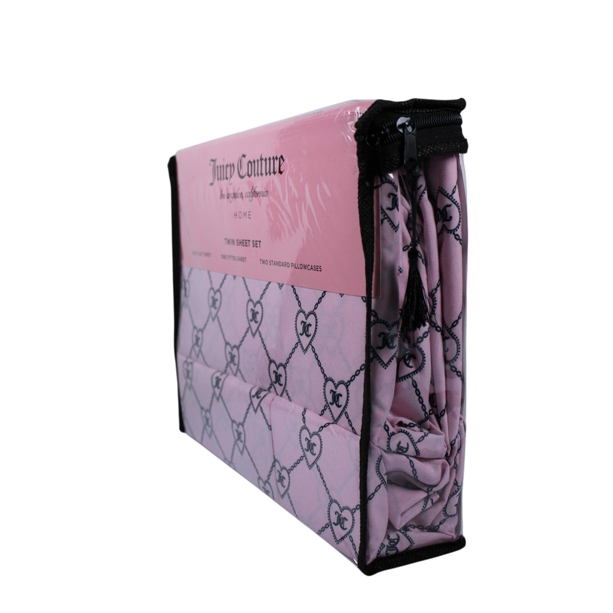 Juicy Couture Twin 4psc Bed Sheet Chains and Hearts