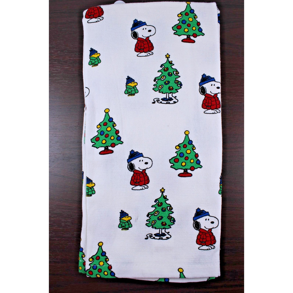 Peanuts New Best Brands 2025 Snoopy Christmas Kitchen Towel Set 18x28 In Cotton