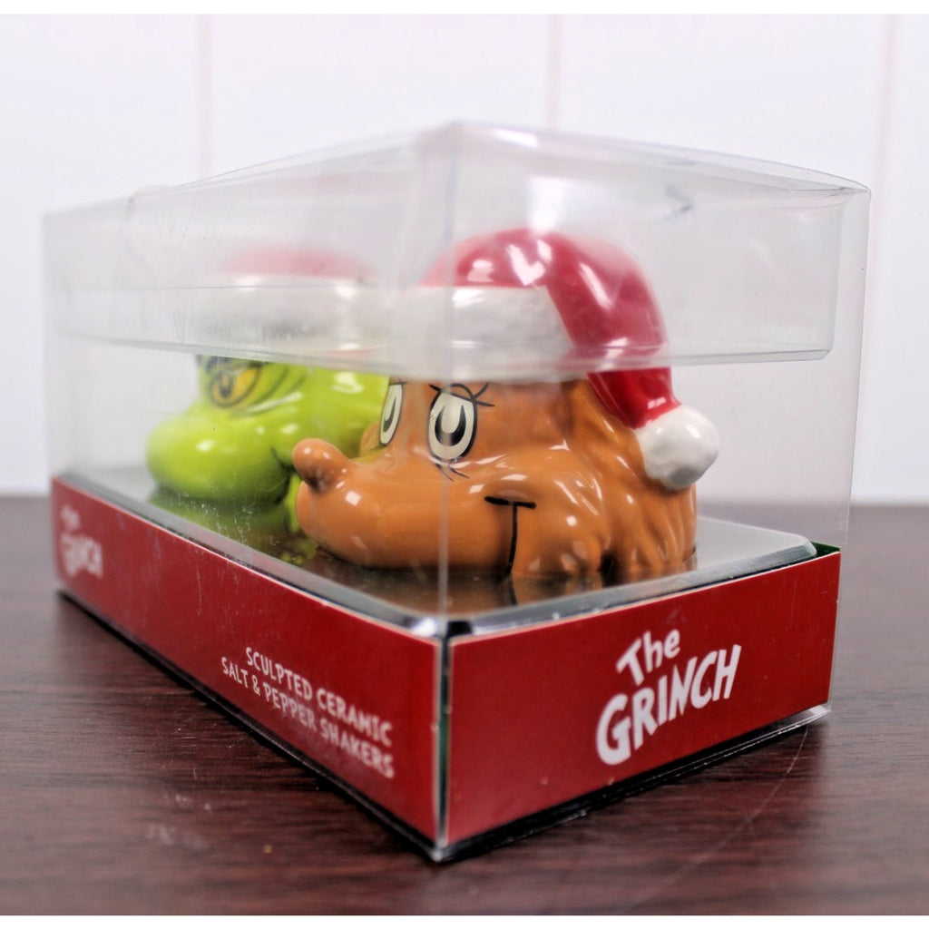 New How the Grinch Stole Christmas Grinch Max Ceramic Salt & Pepper Shakers Set