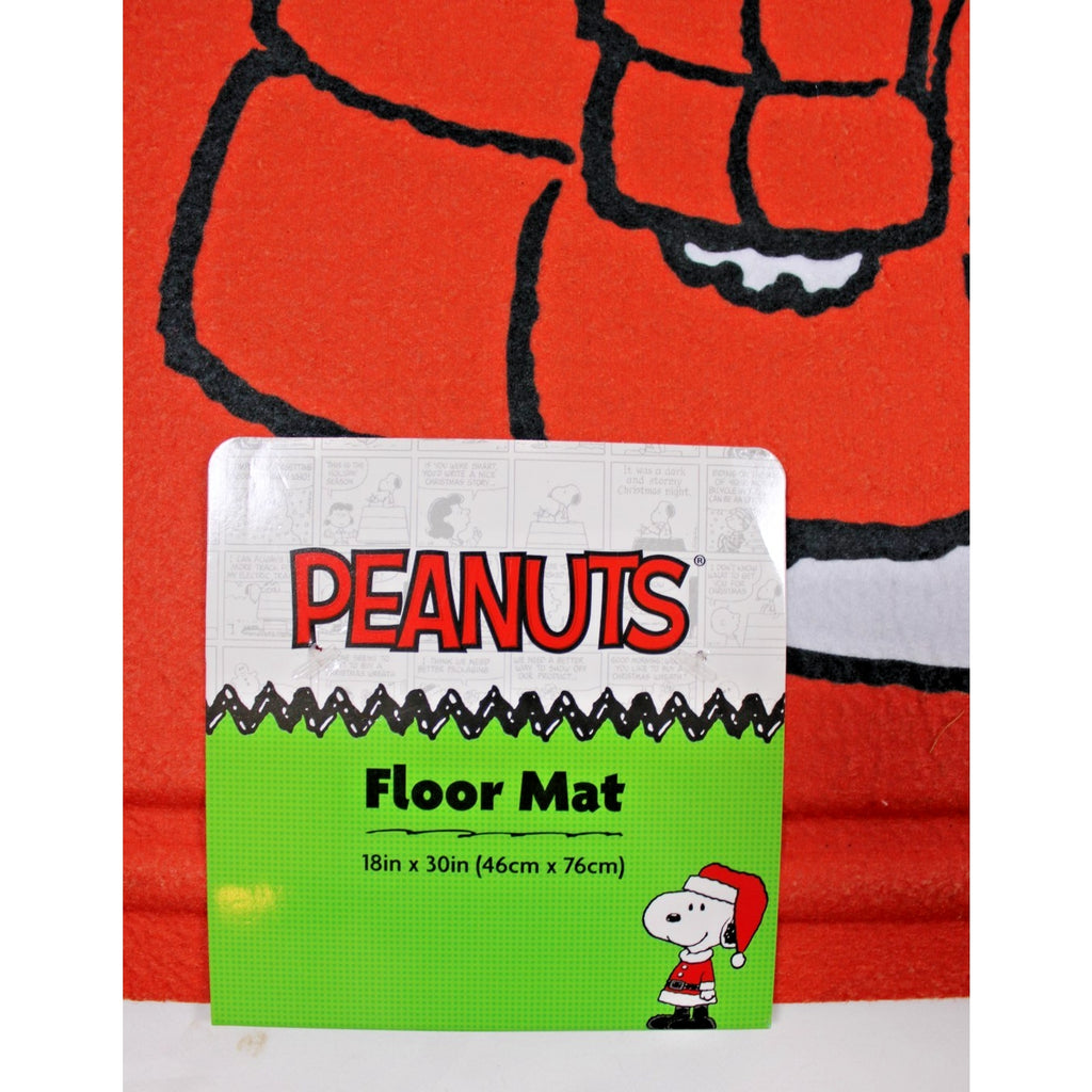PEANUTS Snoopy RED Puffer Jacket ”Happy Holidays” Christmas Rubber Mat 18”X30”