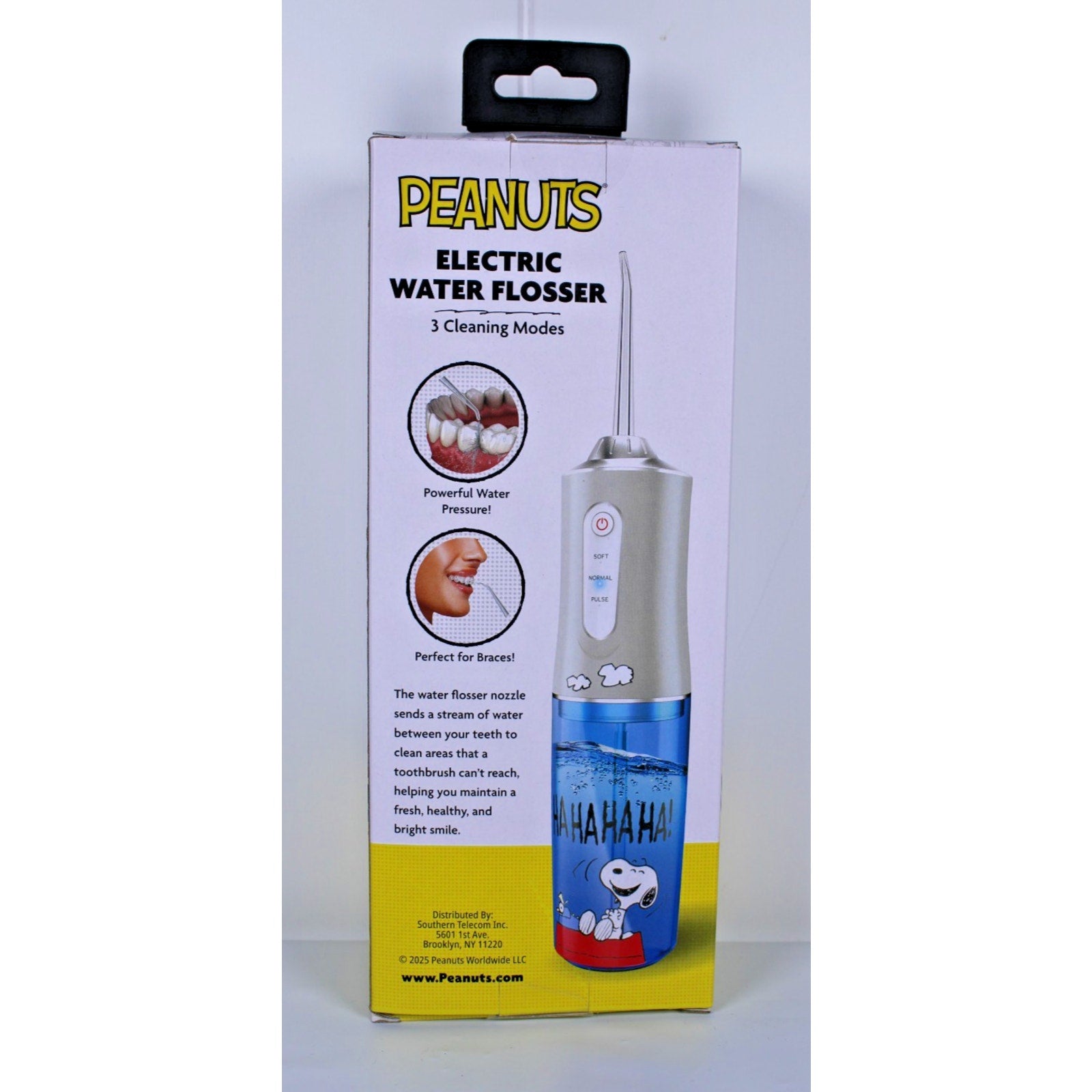 Peanuts Snoopy Electric Water Flosser USB Rechargeable 3 Cleaning Modes Blue