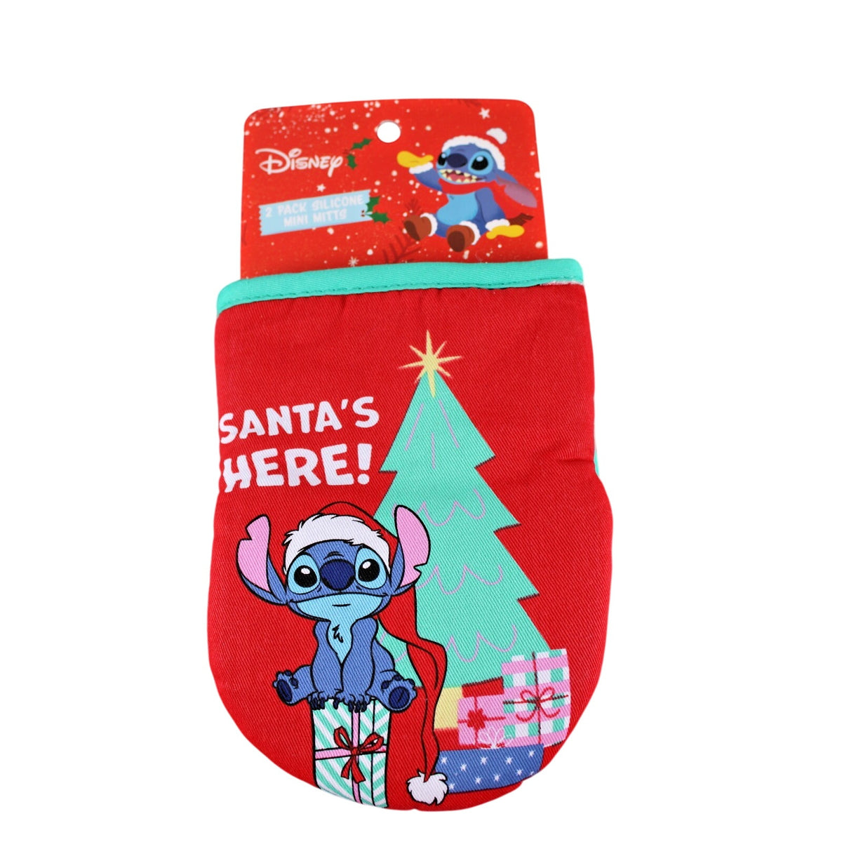 2 Pack Disney Stitch a Christmas fun day Oven Mini Mitts
