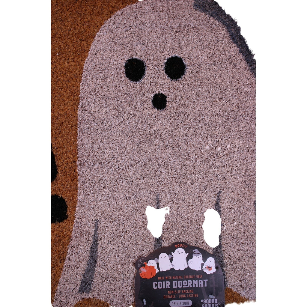 BOO Halloween Spooky Ghost, Pumpkin, Webs, Coir Doormat 18x30in Non-Slip - NEW