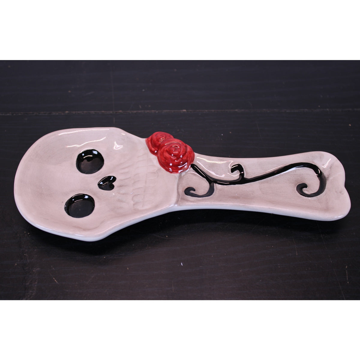Enchanting Midnight Spell Skeleton Skull Halloween Spoon Rest
