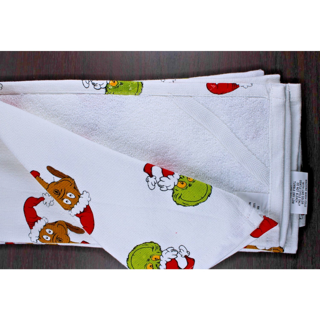 Set Of 3 Dr. Seuss The Grinch & His Dog Max Christmas Kitchen Cotton Towels