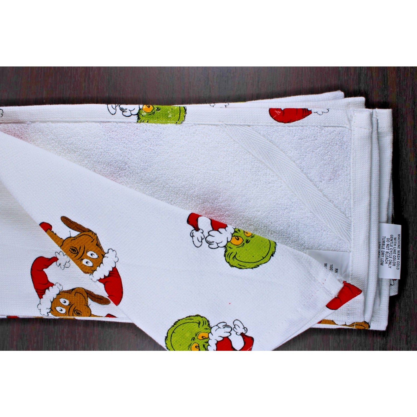 Set Of 3 Dr. Seuss The Grinch & His Dog Max Christmas Kitchen Cotton Towels