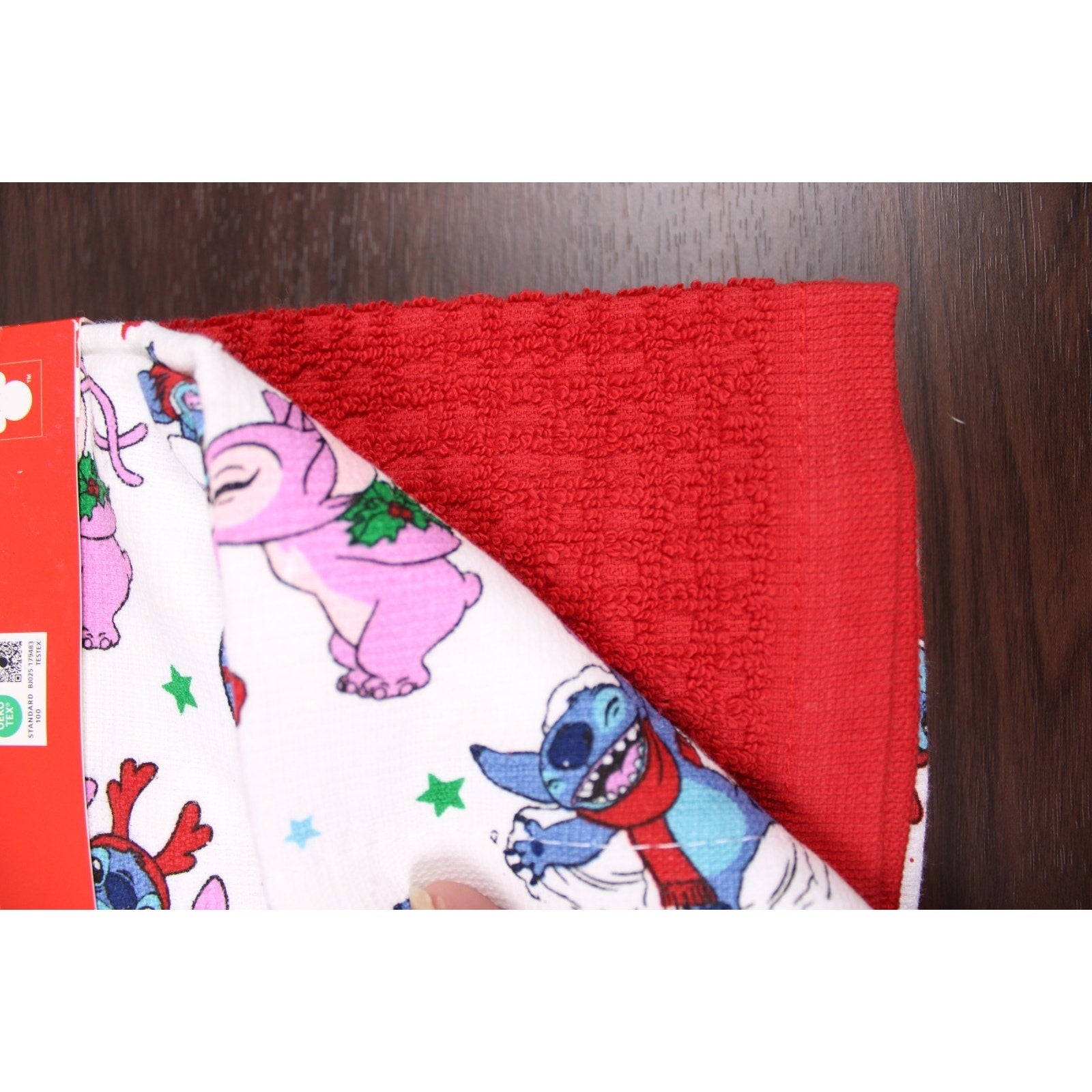 Disney Stitch & Angel Cotton Kitchen Towels – Set of 3 – Christmas Holid fun day