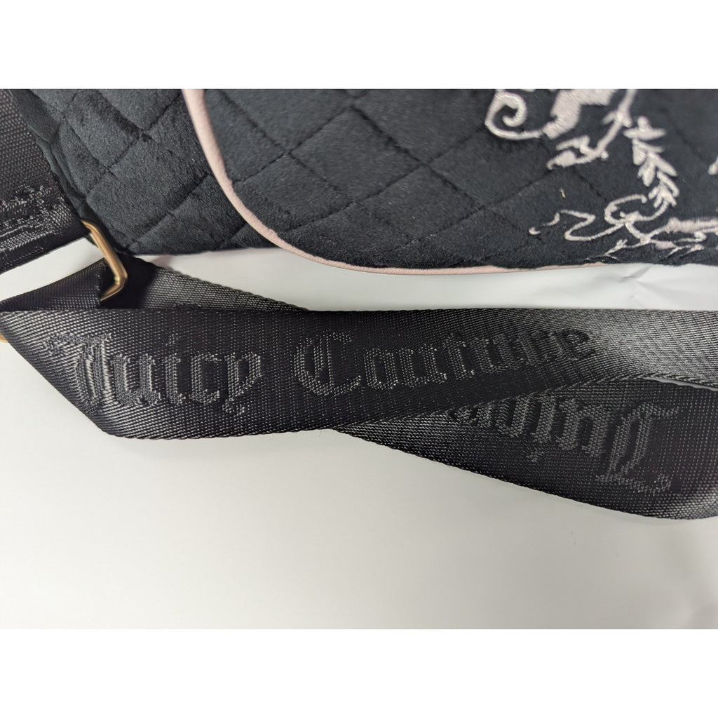 Juicy Couture Juicy Tale Weekender Tote Bag Black Pink Quilted Bow Bag Y2K NWT