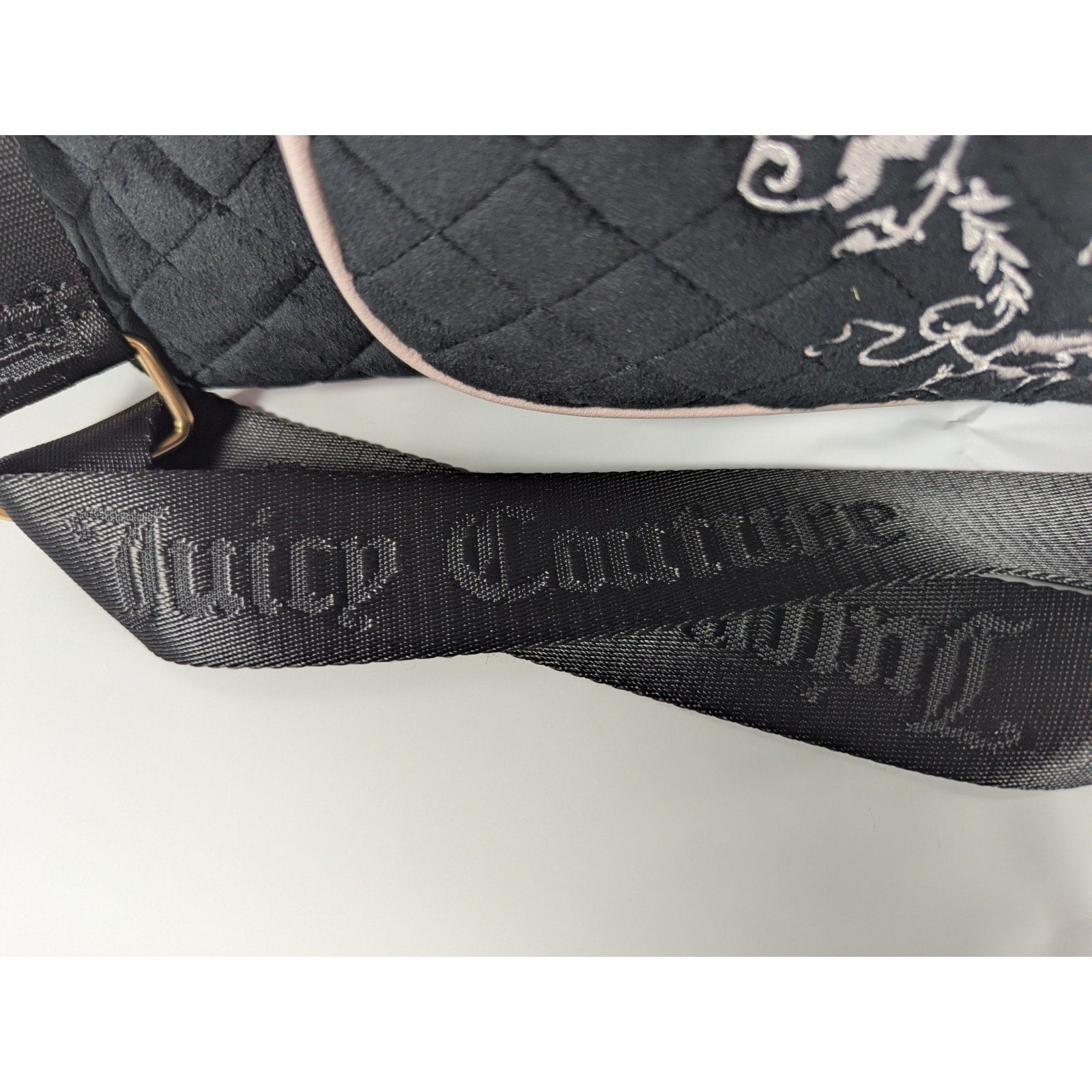 Juicy Couture Juicy Tale Weekender Tote Bag Black Pink Quilted Bow Bag Y2K NWT