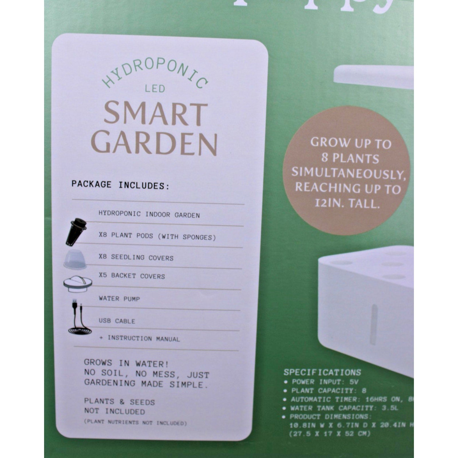 Xo Poppy Hydroponic Smart Garden Artificial Sunlight LED Smart Planter