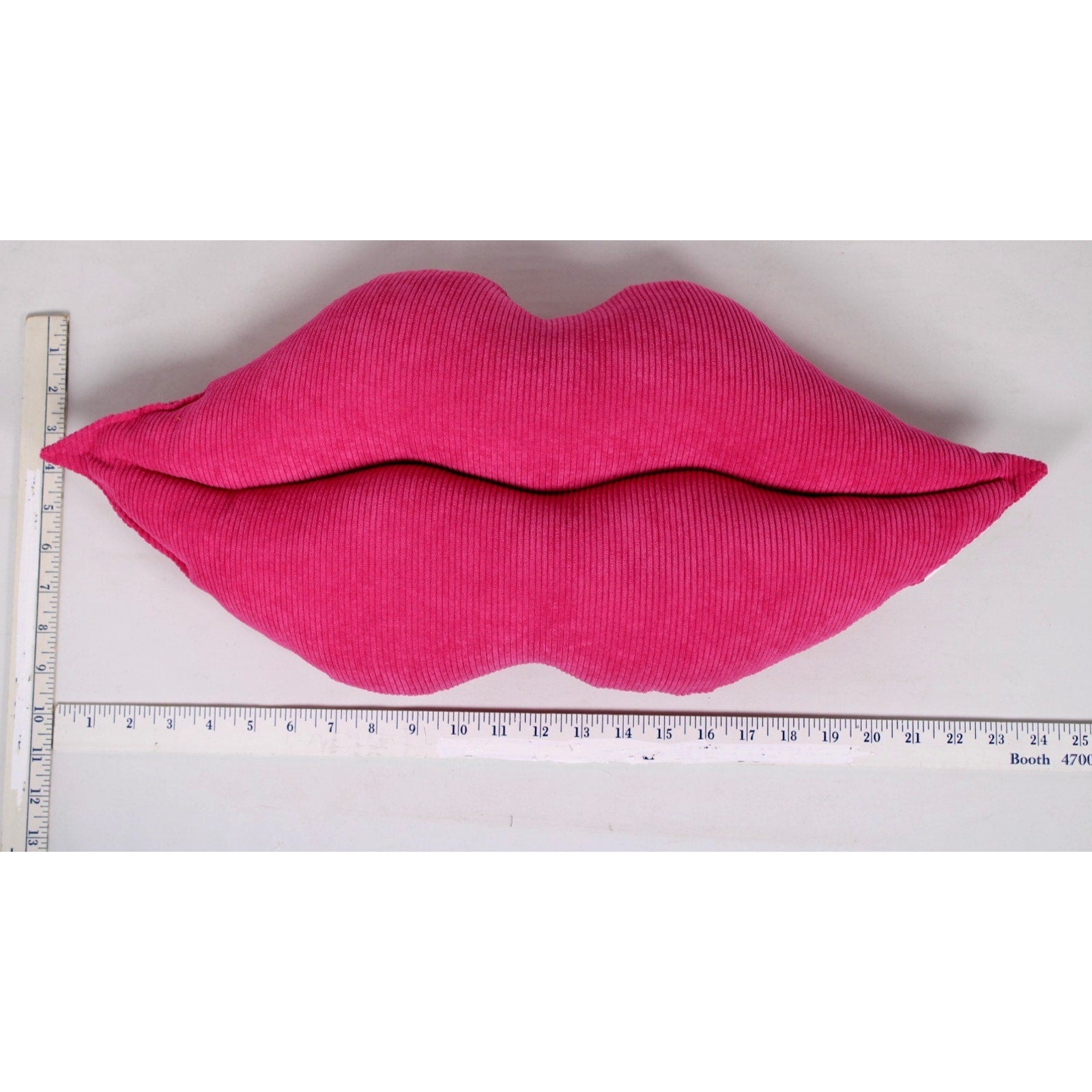 Corduroy Lip Shaped Throw Pillow Cushion Hot Pink - 24 x 10 inches
