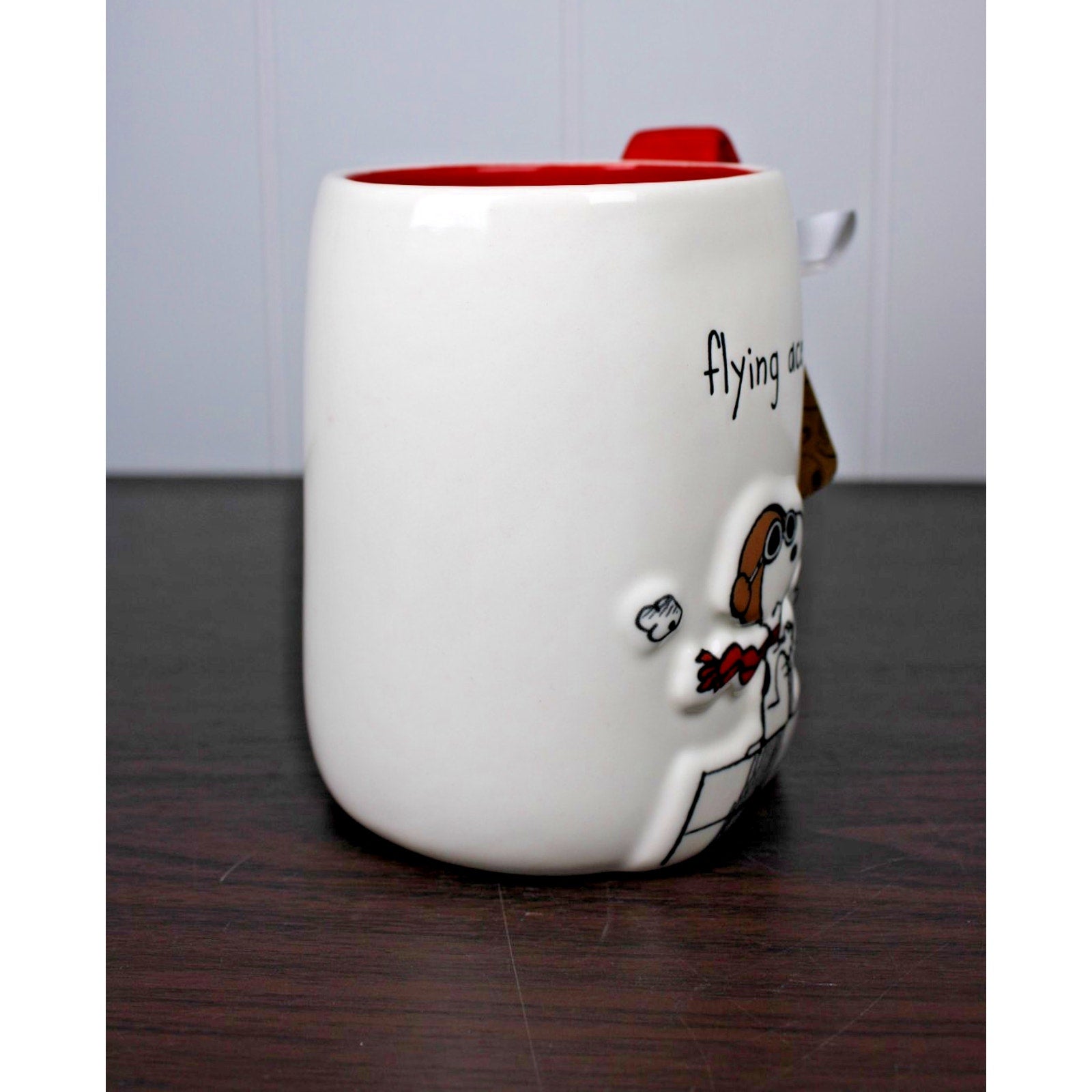 Rae Dunn Mug PEANUTS Snoopy FLYING ACE Red House On Handle New/Tag