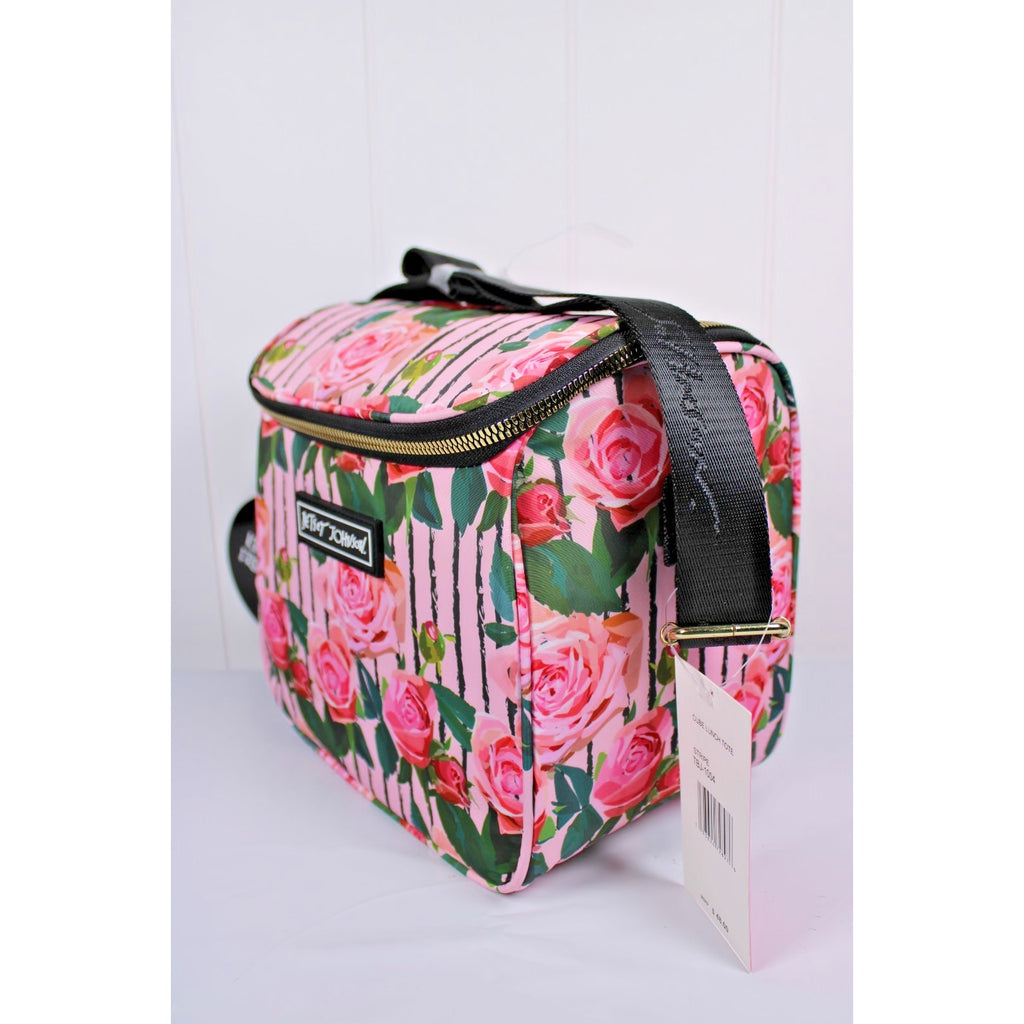 Betsey Johnson Rose Isolated Cube Lunch Tote Medium.