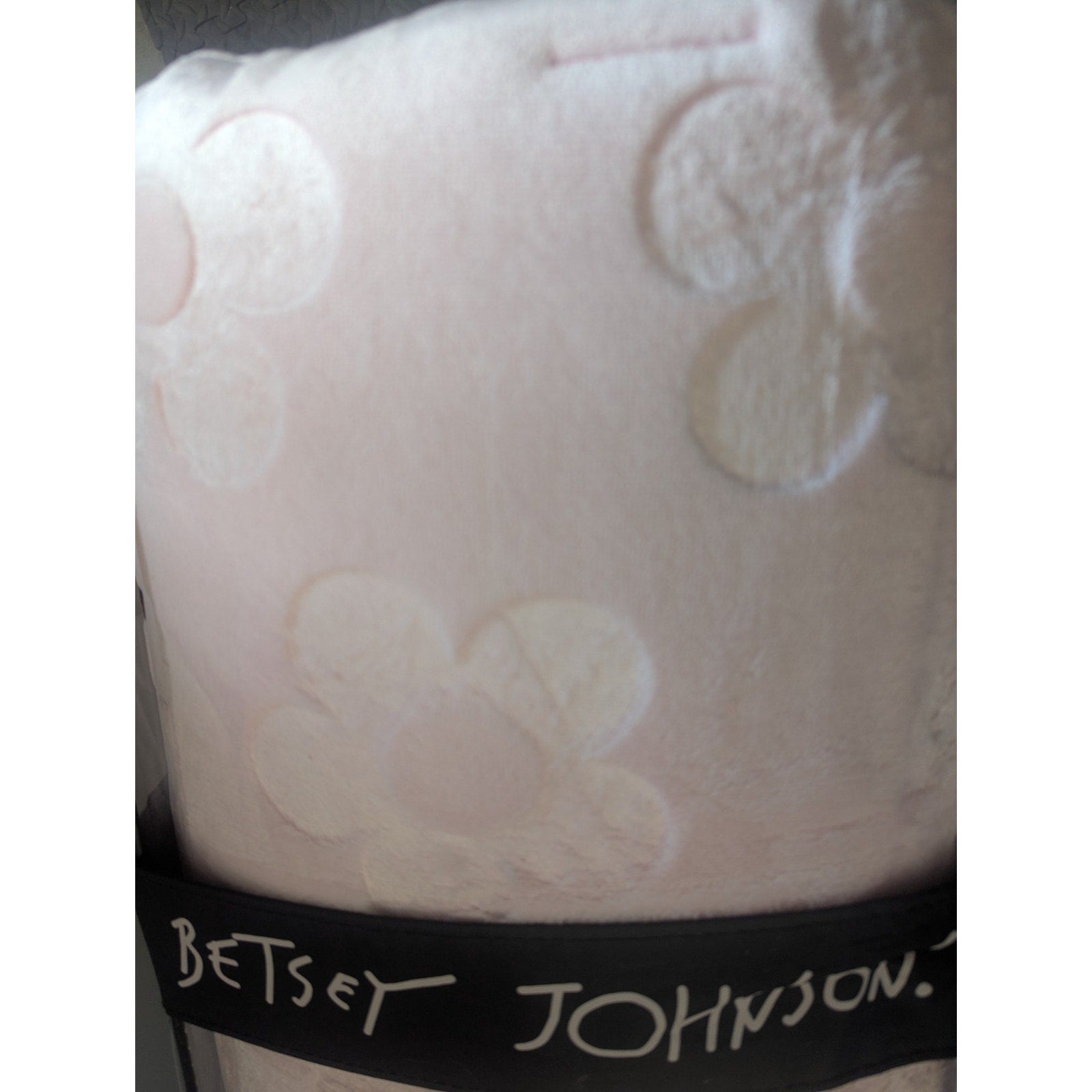 Betsey Johnson QUEEN Pink Flowers Embossed Velour 3 pc Comforter Set