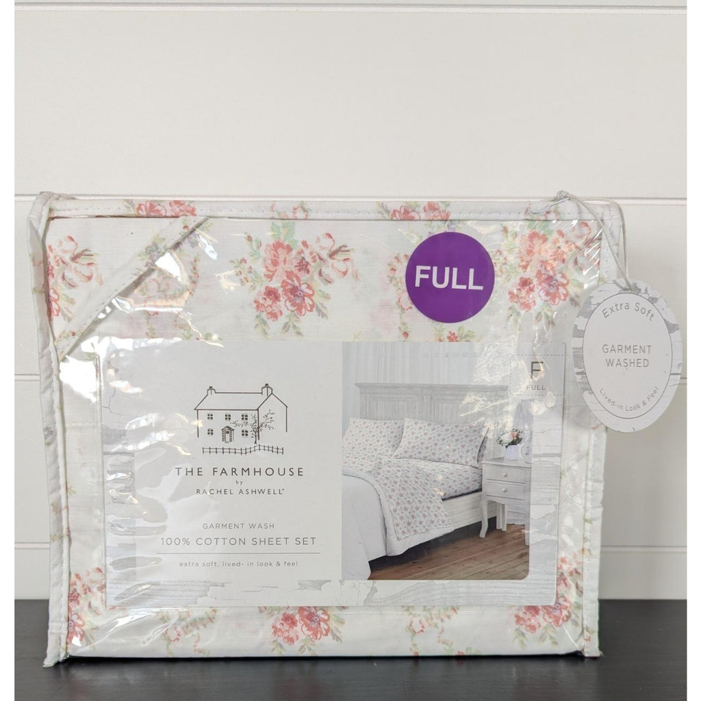 The Farmhouse Rachel Ashwell 100% Cotton Floral FULL Sheets NEW