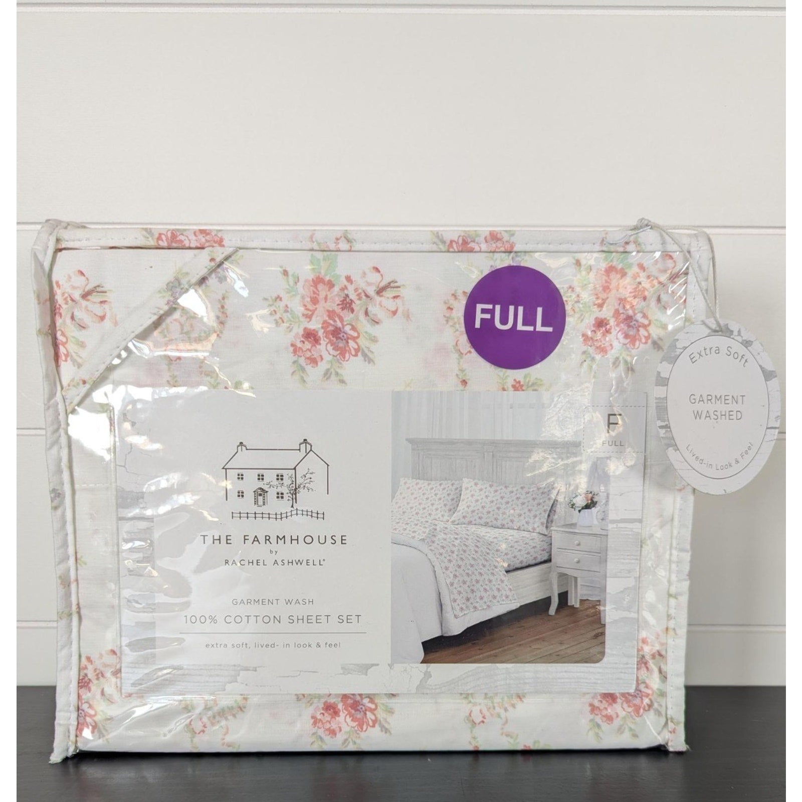 The Farmhouse Rachel Ashwell 100% Cotton Floral FULL Sheets NEW