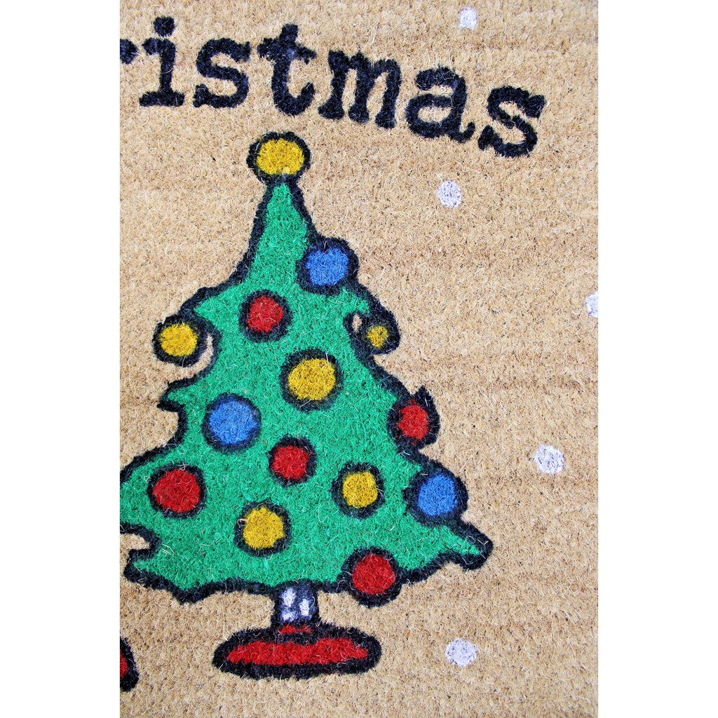 Peanuts Snoopy Woodstock Red Puffer Jacket Merry Christmas Coco Coir Mat 20"x32”