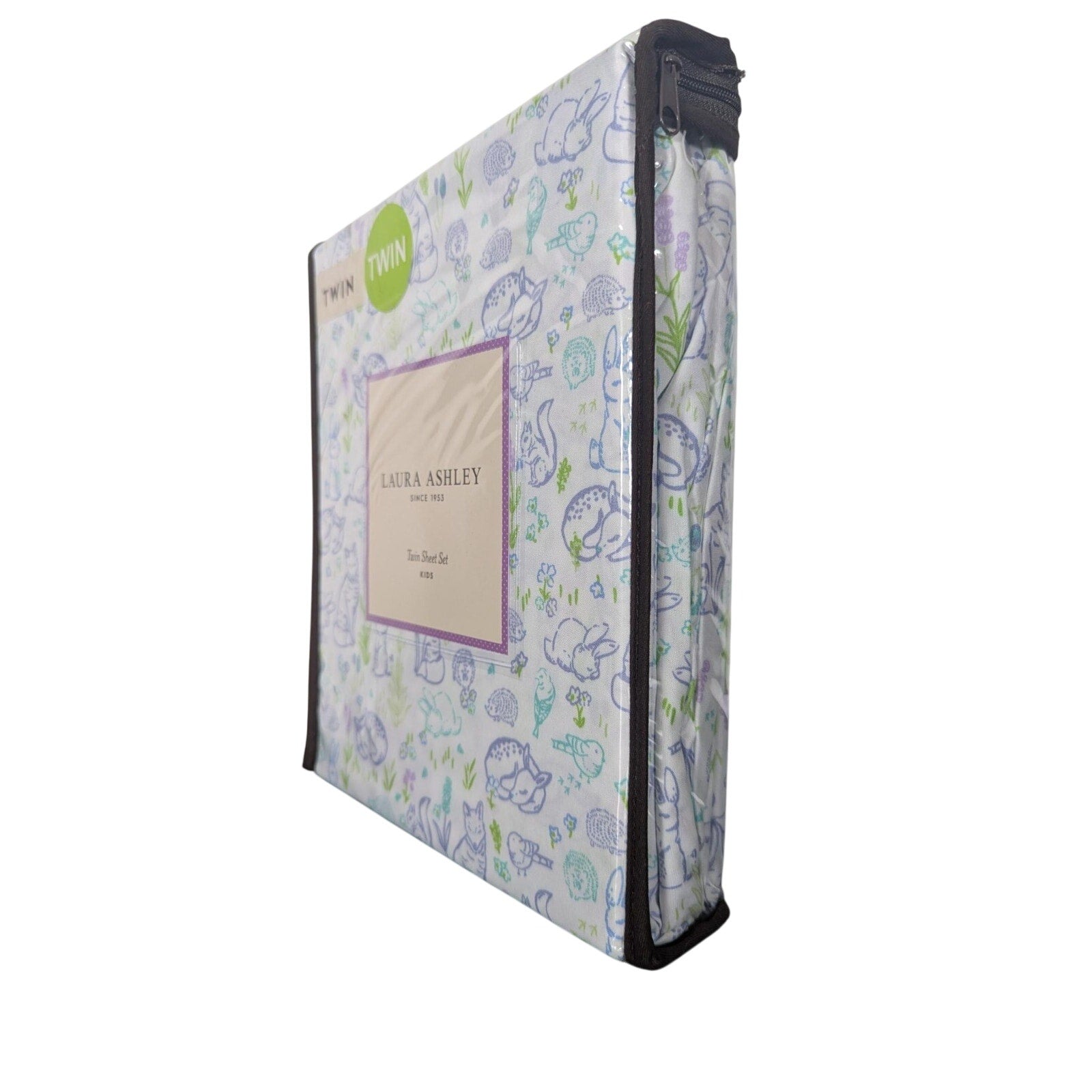 Laura Ashley Spring Animal Flowers Furry Friends 3-pc TWIN Sheet Set - New