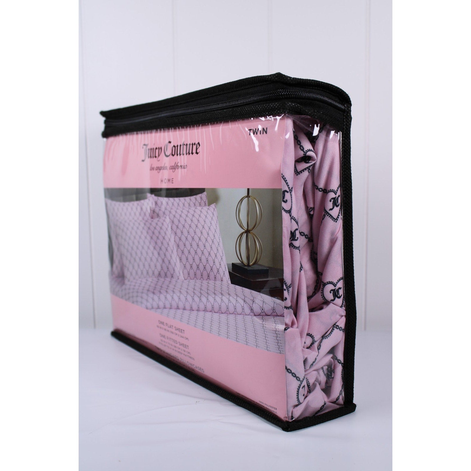 Juicy Couture Twin 4psc Bed Sheet Chains and Hearts