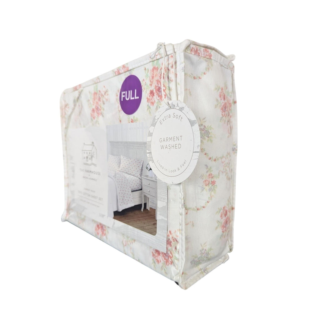 The Farmhouse Rachel Ashwell 100% Cotton Floral FULL Sheets NEW