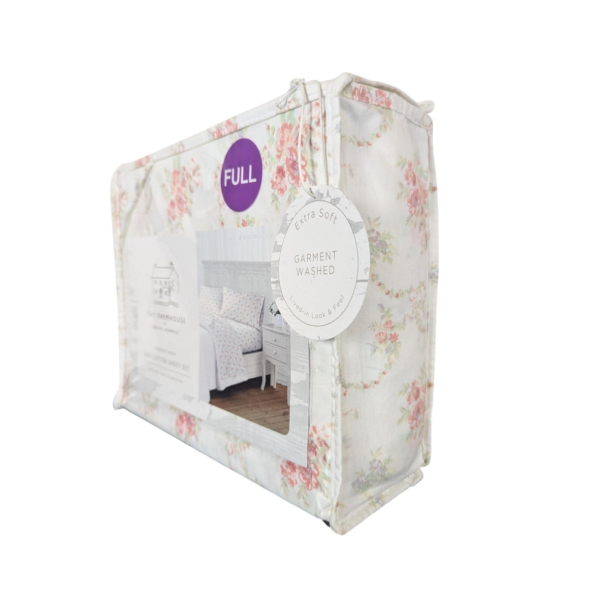 The Farmhouse Rachel Ashwell 100% Cotton Floral FULL Sheets NEW