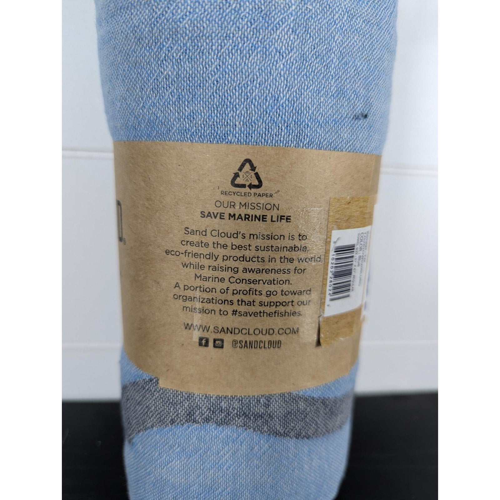 Sand Cloud Beach Towel Turtle, Blue - 100% Turkish Organic Cotton - NEW