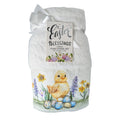 Easter Blessing Beaded Chick Floral Hand Towels Set of 2, 16x28" 100% Cotton