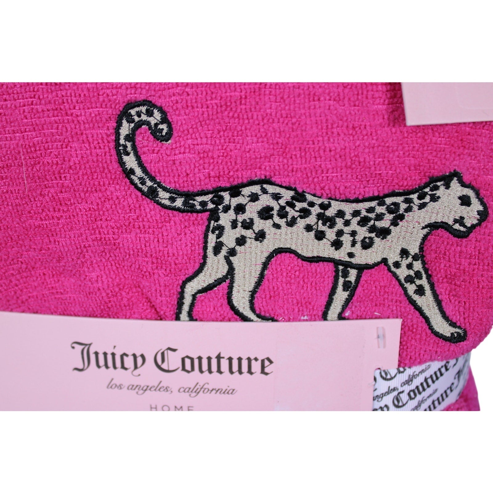 Pink Juicy Couture Leopard Print 3-PC Bath Set Hair Wrap Towel Two Cotton Towels