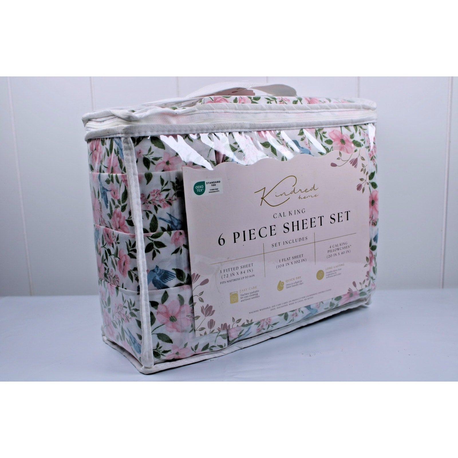 KINDRED HOME 6 pc Floral design Cal King Sheet Set 2 EX Pillowcases