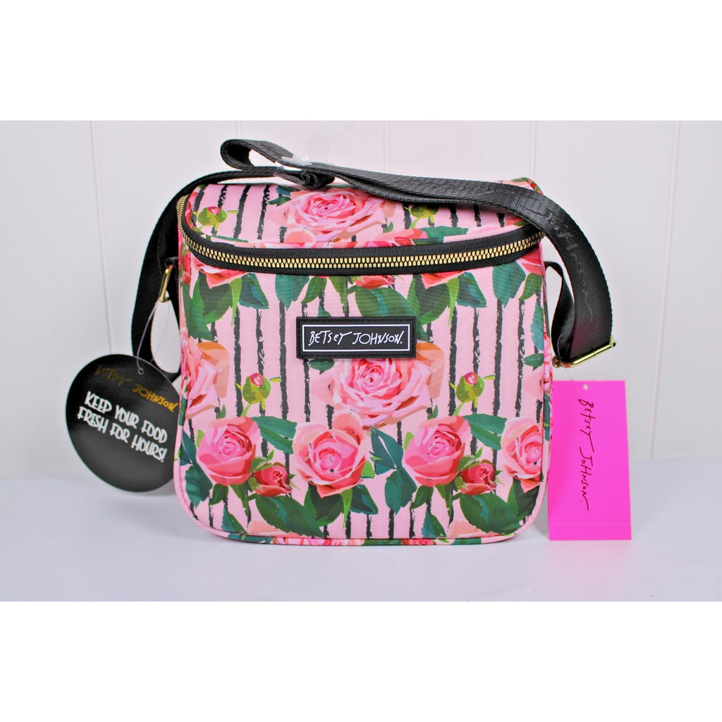 Betsey Johnson Rose Isolated Cube Lunch Tote Medium.
