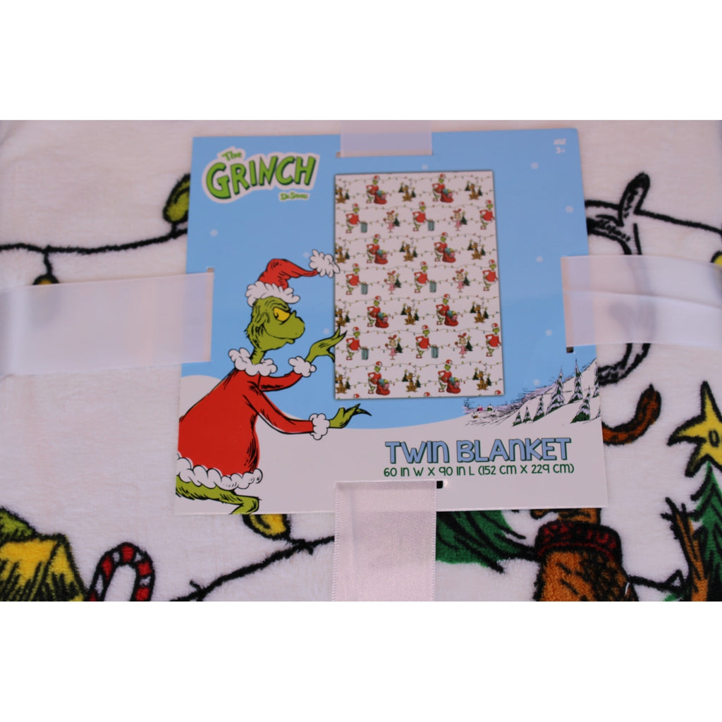 Cozy Dr. Seuss The Grinch & Max Twin Christmas Holiday Blanket