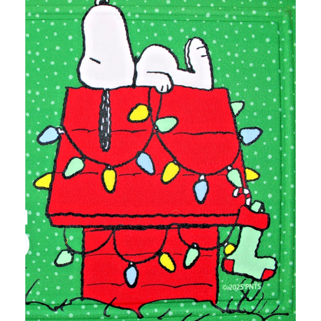 PEANUTS Snoopy ”HOME For The HOLIDAYS” Christmas Rubber Mat 18” X30” Free Ship