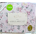 KINDRED HOME 4 PIECE PURPLE FLORAL DESIGN TWIN SHEET SET 1 EXTRA PILLOWCASE
