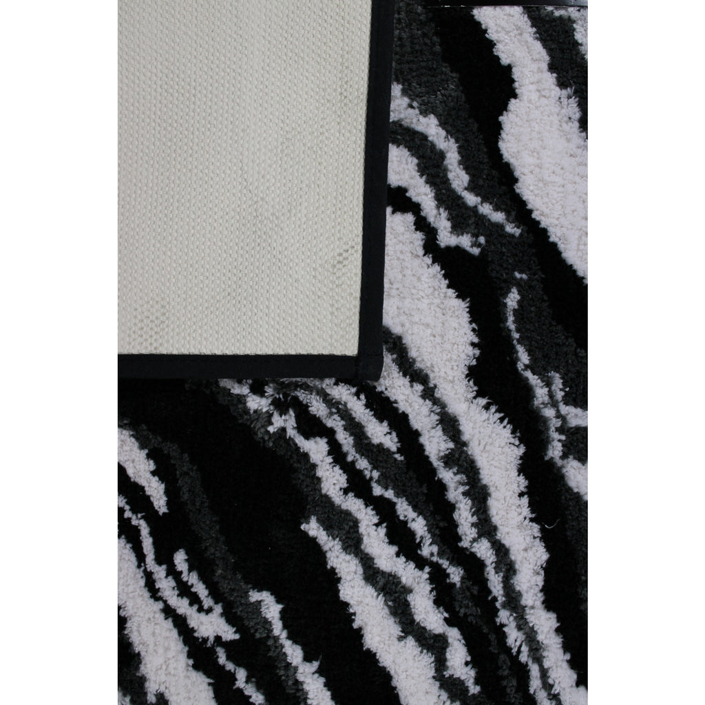 BETSEY JOHNSON - Black, White, Gray MARBLE Design Bath Floor Rug 20X32"