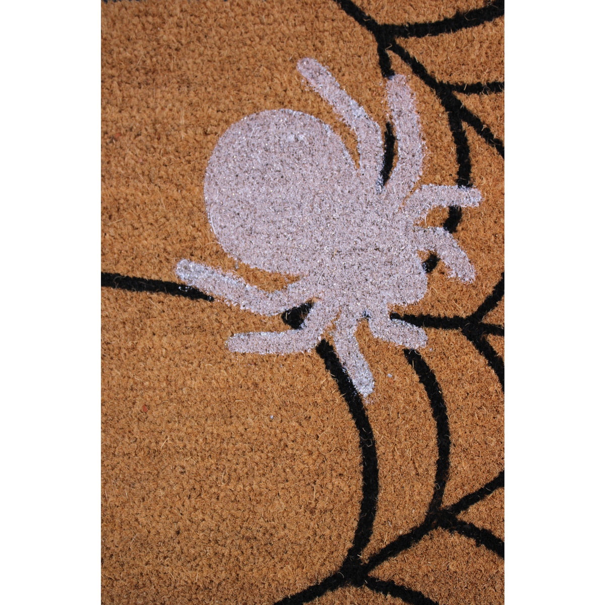 CREEP IT ALL - Spiders Coir Doormat Halloween Black Cobweb, 20x32, Non-slip