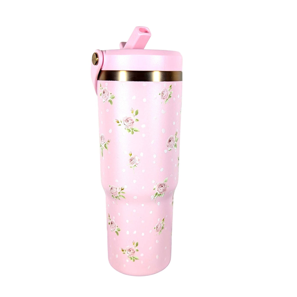 Hydrapeak Nomad 32oz Tumbler Artisan Collection Baby Pink, Roses