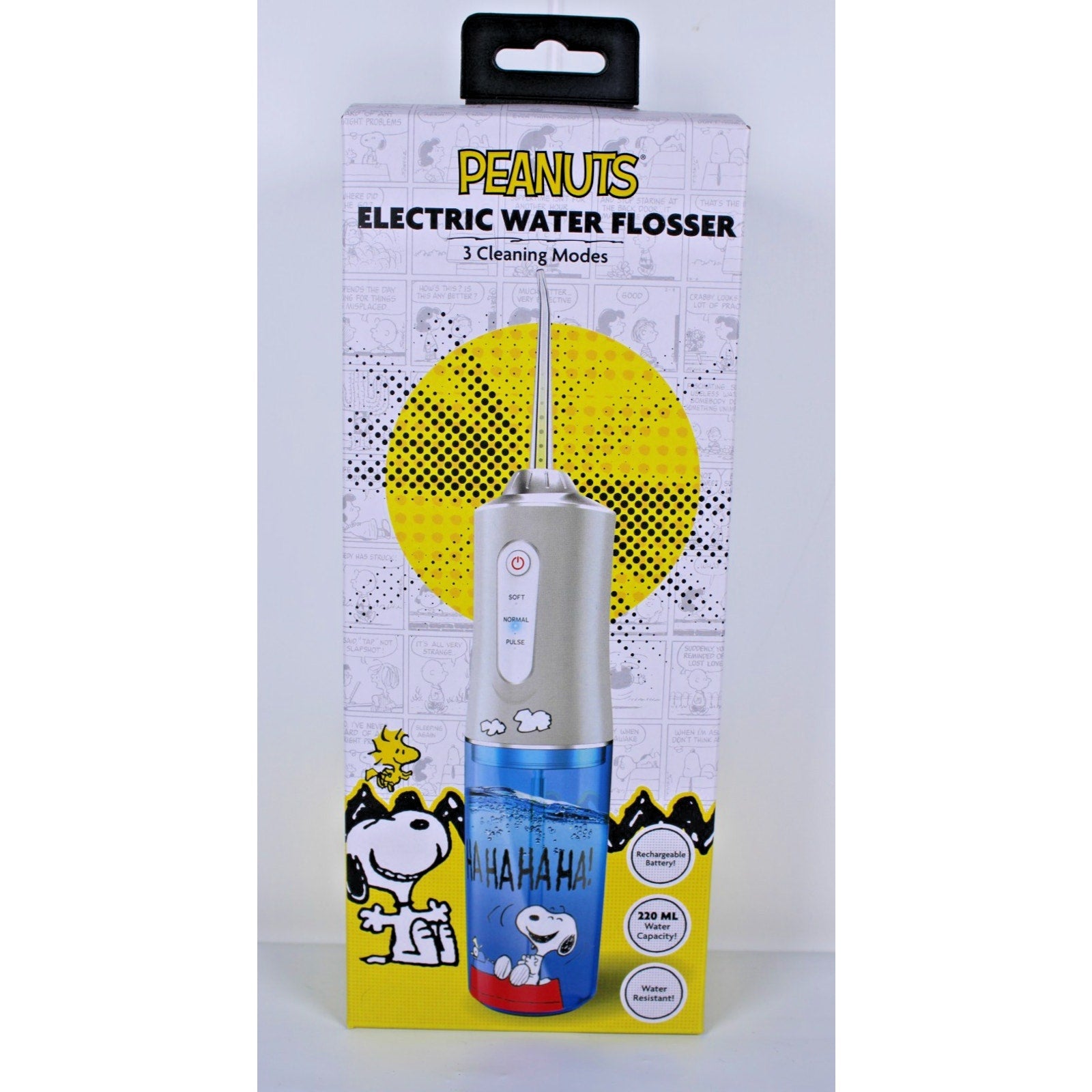 Peanuts Snoopy Electric Water Flosser USB Rechargeable 3 Cleaning Modes Blue