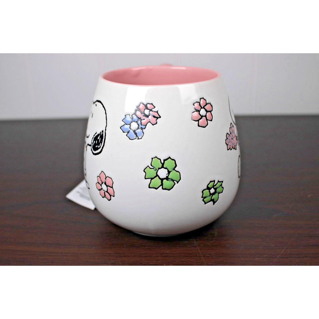 PEANUTS Snoopy FLOWERS Gibson Homeware 20oz Coffee Mug, Hot or Cold