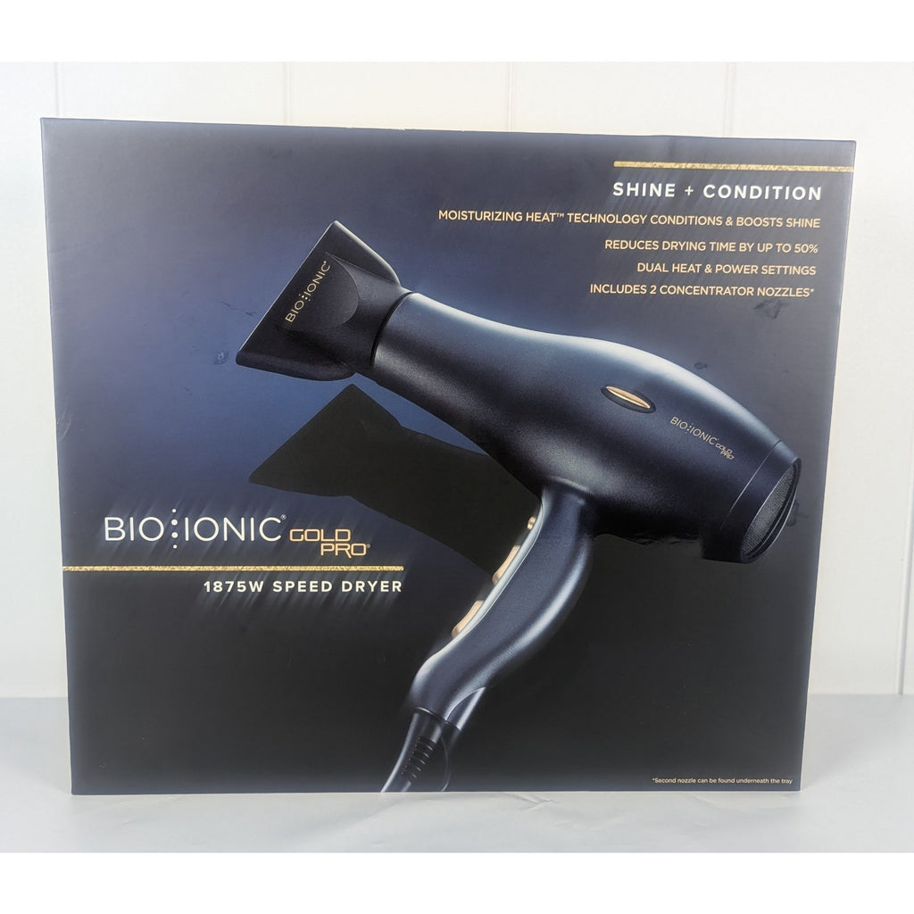 BIO IONIC GoldPro Professional Speed Hair Dryer 1875W Gold Pro Z-GPRDRYER **NEW