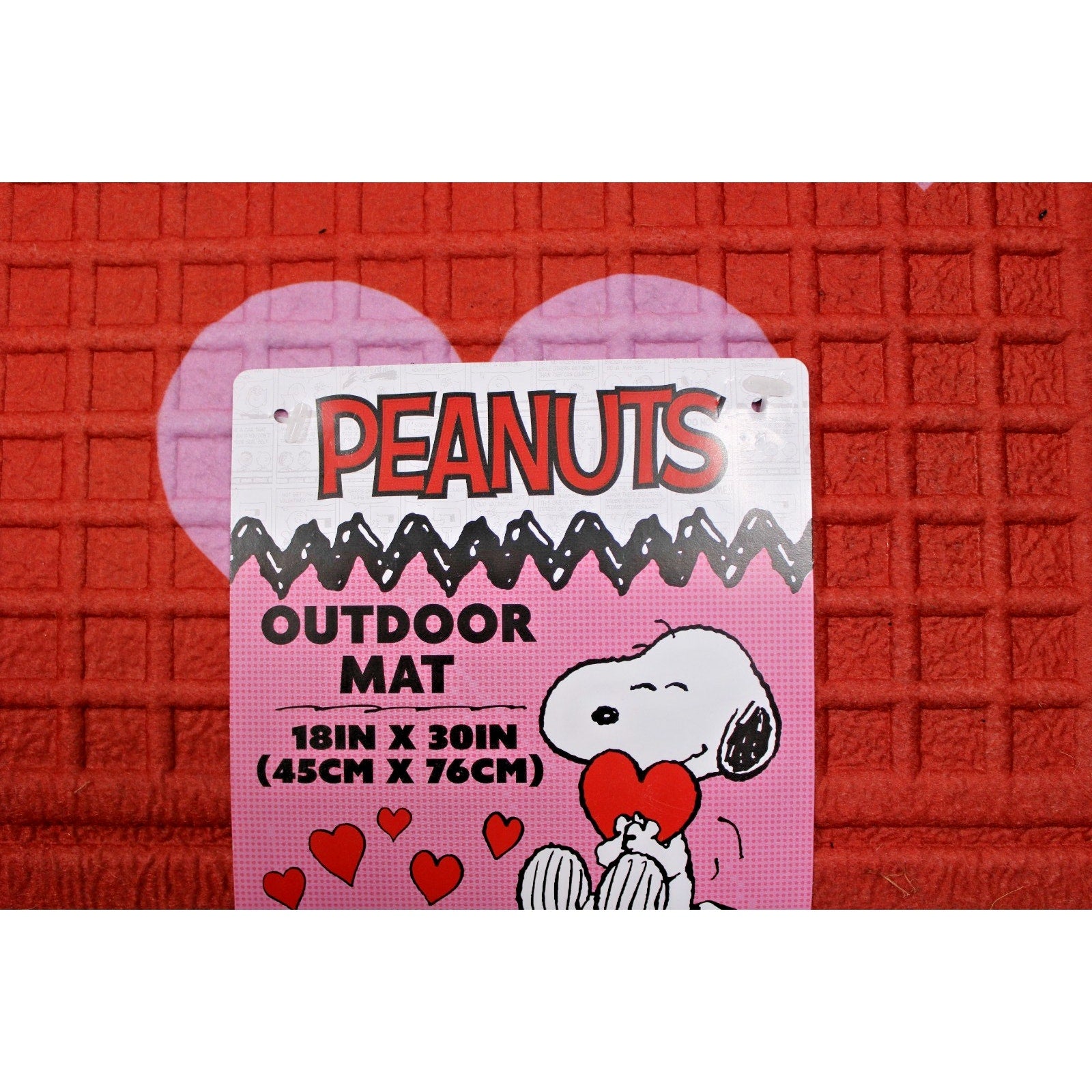 Peanuts Snoopy - Woodstock Valentines Rubber Outdoor Mat 18”X 30” Hug