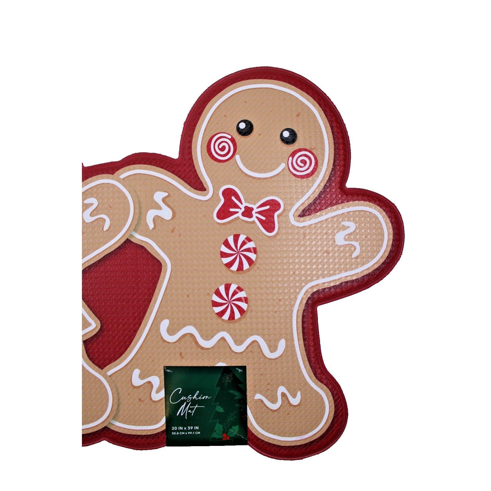 NEW RED Gingerbread Man Cookie Kids Anti Fatigue Kitchen Mat 20"x39" Christmas