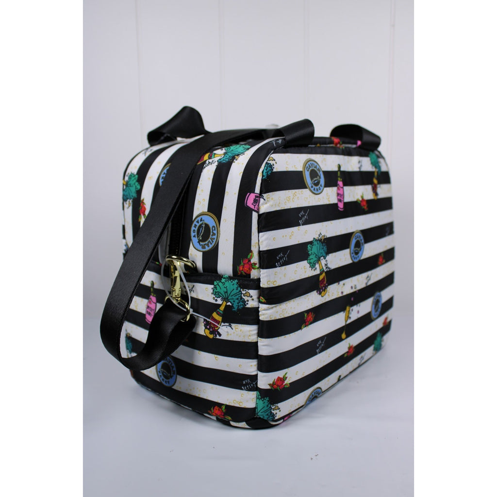 Betsey Johnson Champagne, Roses, Caviar, Isolated Top Handle Lunch Tote Large.